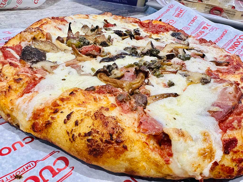 Focaccia with Mushrooms, Prosciutto, Cherry Tomato - Image 2