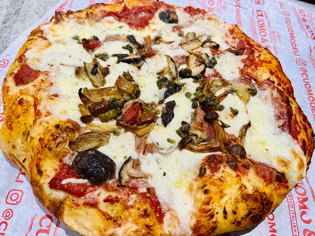 Focaccia with Mushrooms, Prosciutto, Cherry Tomato - Image 3