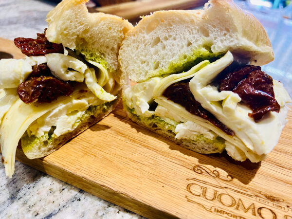 Homemade Provolone , Fresh Mozzarella,  Sun-Dried Tomatoes w/ Basil Pesto