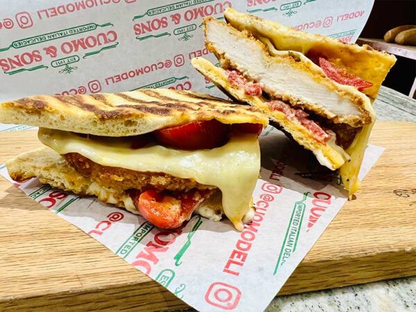 #9 Piadina Breaded Chicken Cutlets, Hot Cherry Peppers, Swiss Cheese and Roasted Pepper Mayo